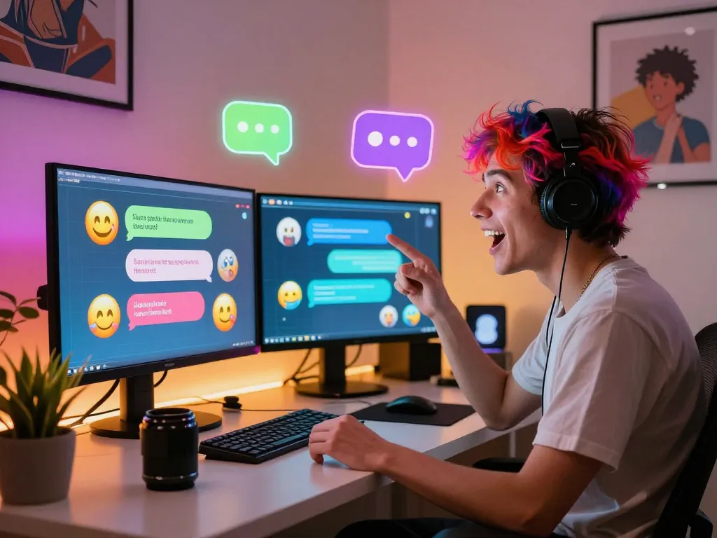 Interactive NSFW chat experience highlighting characters in playful conversation.