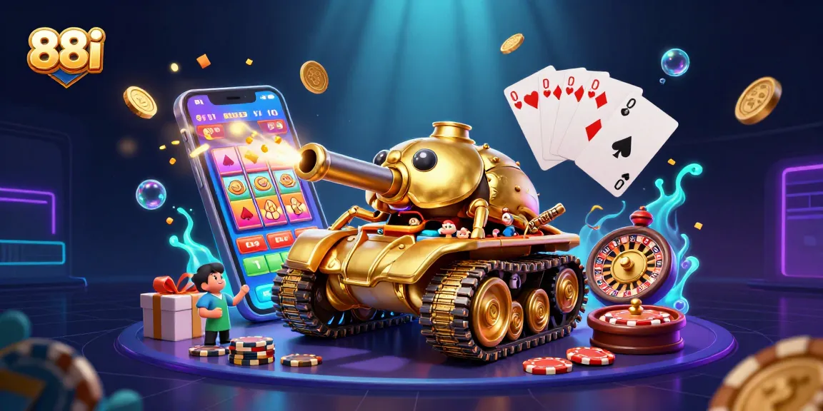 Engage in thrilling gameplay at 88i with a stunning digital casino scene showcasing vibrant elements.