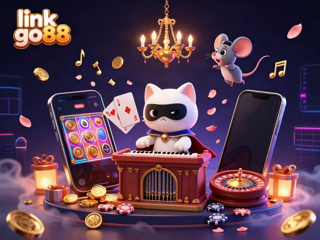 Engage with exciting casino adventures through the magical "link go88" with vibrant slot games and energetic characters.