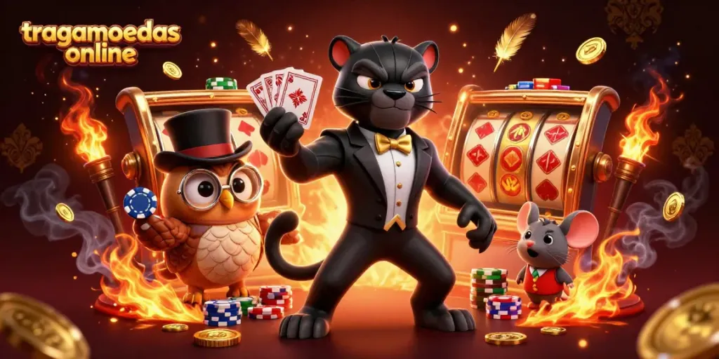 Disfruta jugando tragamonedas online con una pantera elegante y un búho astuto.