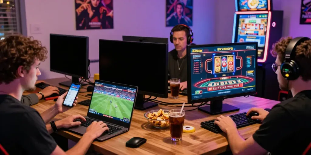 Engaged players using SKY88 platform for diverse online gaming experiences