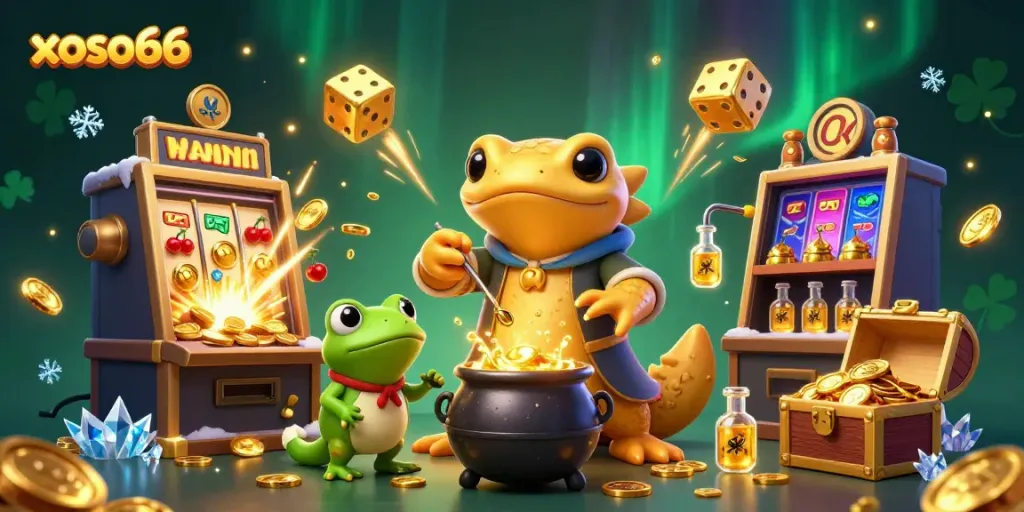 Experience the excitement of xoso66 as alchemists turn base metals into gold amidst a chaotic casino scene.