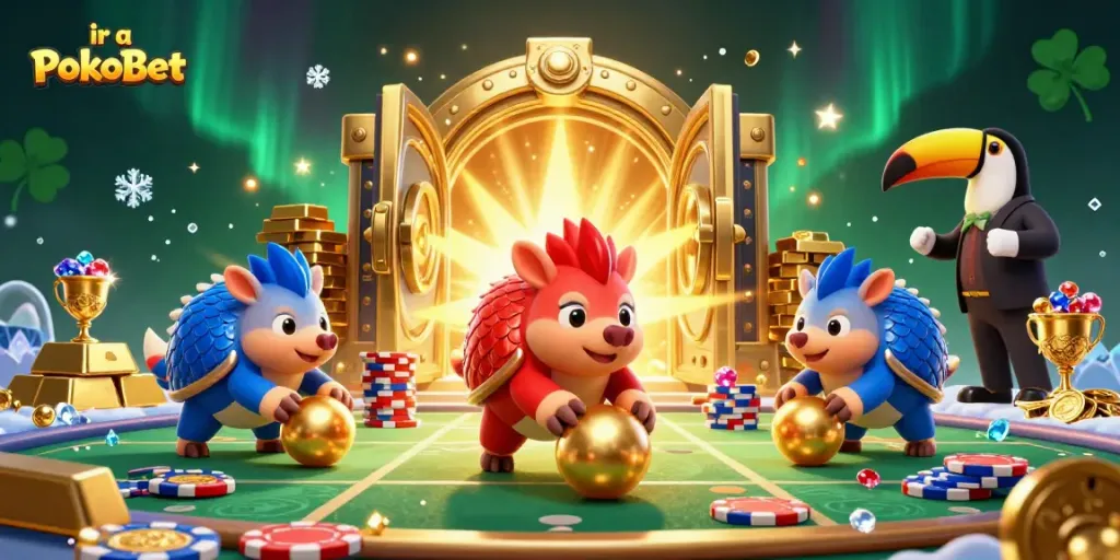 Juega y gana en el casino ir a PokoBet con acción de pangolines y premios dorados.