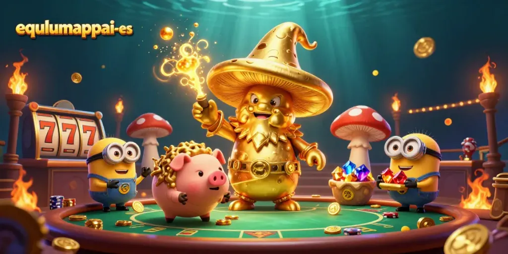 Experience thrilling wins at equlumappai-es with a magical casino scene of gold and treasures.
