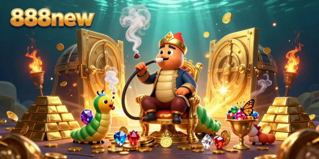 Generate winnings with 888new in this vibrant, engaging casino scene full of treasures.