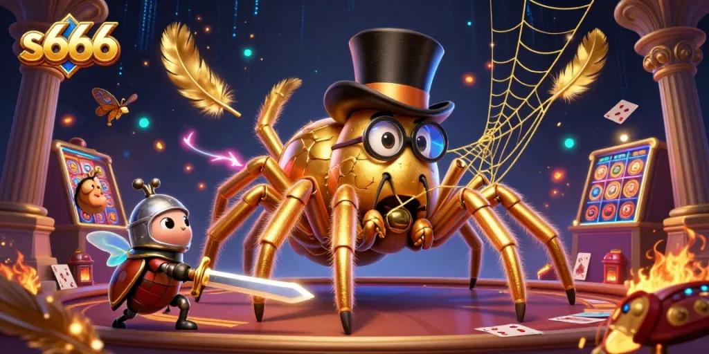 Engage in thrilling gameplay at s666 with a vibrant casino-themed illustration showcasing dynamic game elements.